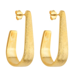 Brinco Dourado Formato Gota Escovado